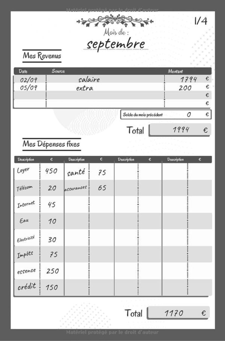 Kakeibo Livre de Compte : Agenda pour tenir son budget mois par mois - Format 15.24 x 22.86 cm (59 pages)