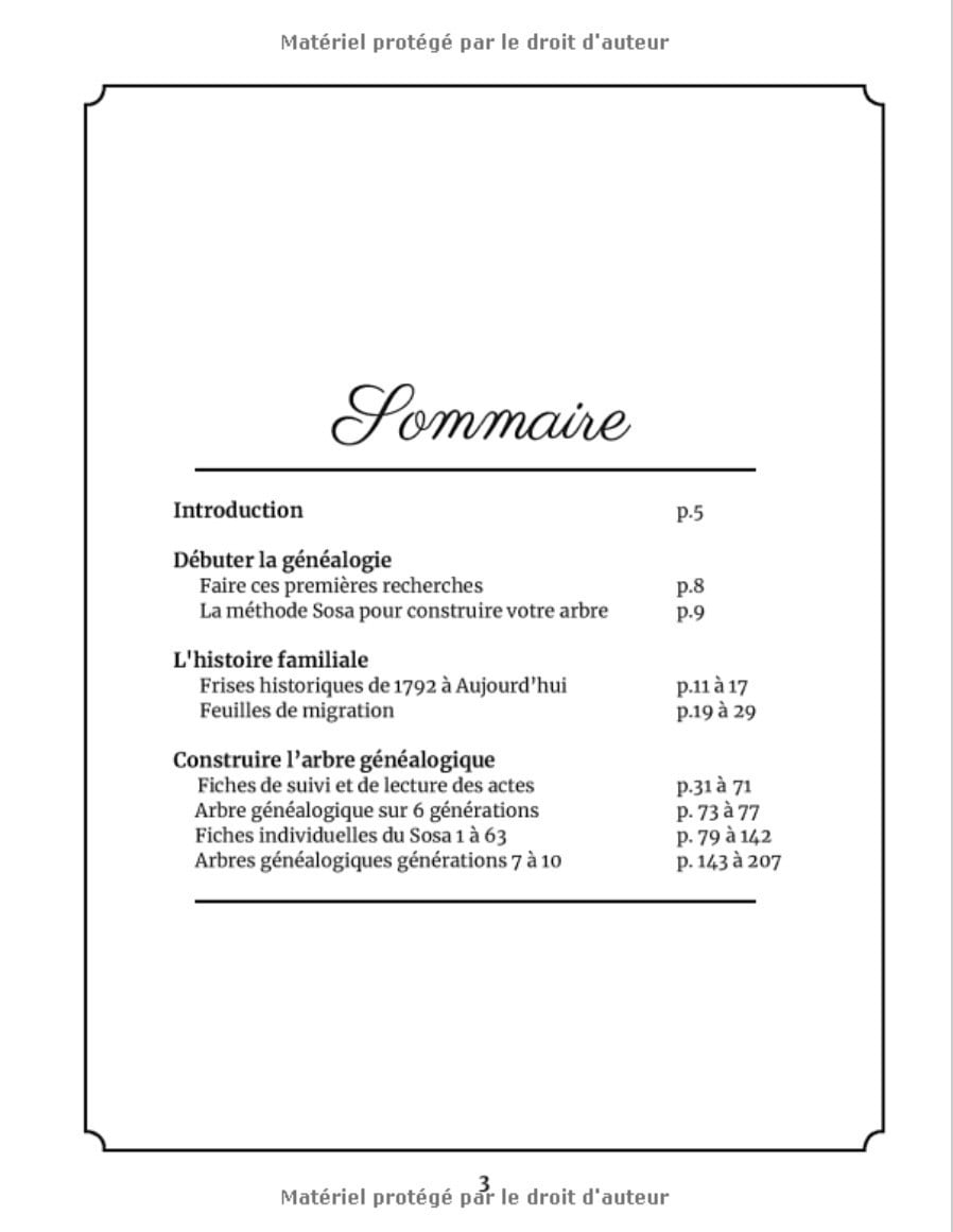 Carnet de généalogie à remplir - Recherches et Arbres Généalogiques Sur 10 Générations - 207 pages Format A4