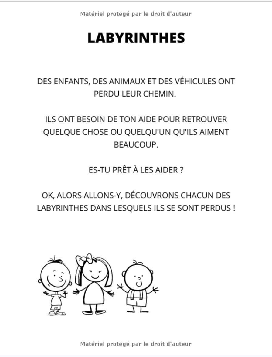 LABYRINTHES Jeux de labyrinthes - 39 labyrinthes pour enfants dès 5 ans - Livre broché format A4 - 41 pages
