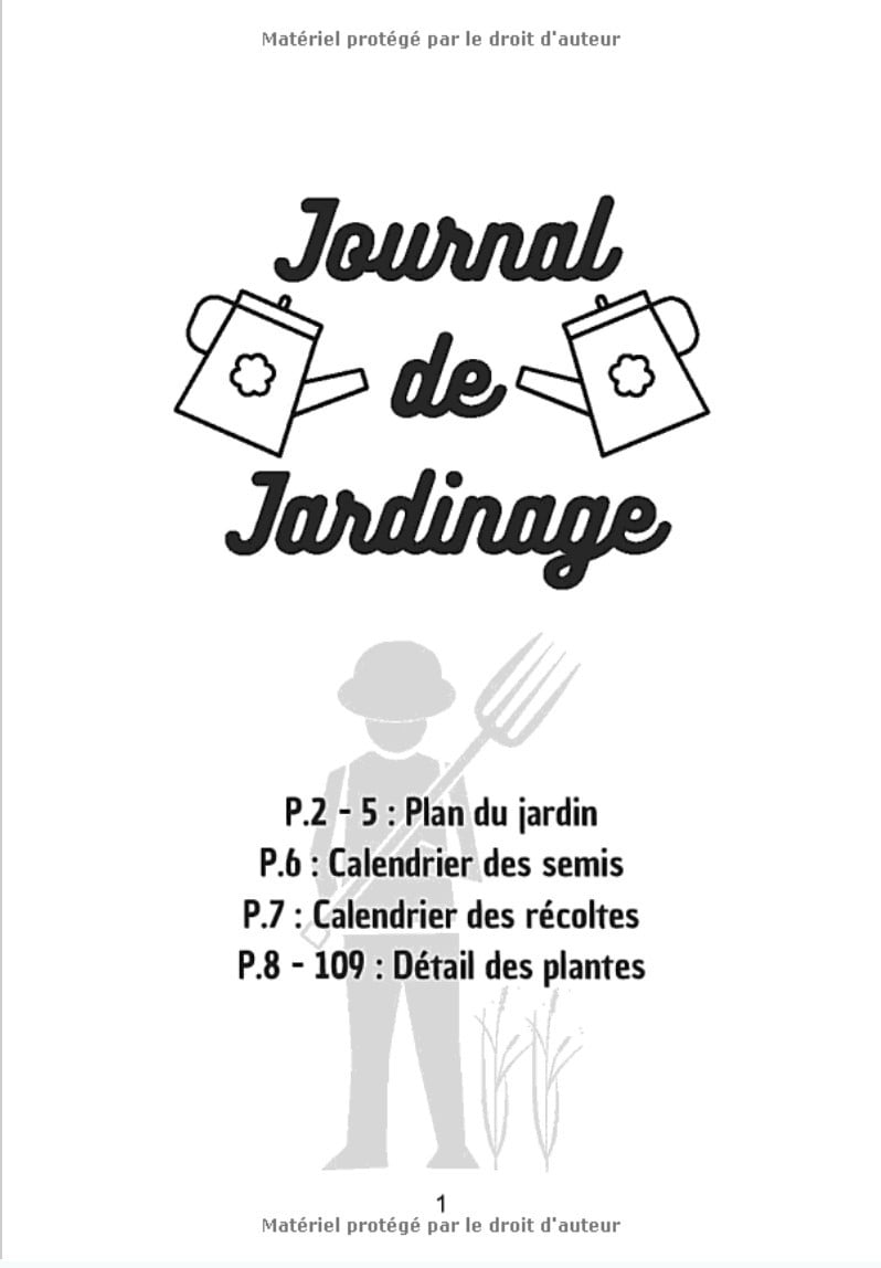 Carnet de jardinage pour le suivi du potager ou du jardin - 109 pages - 18 x 25 cm