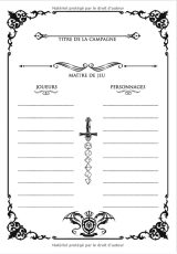 Carnet de Jeux De Rôle pour Maître du jeu - JDR journal - 120 pages Format 18 x 25 cm