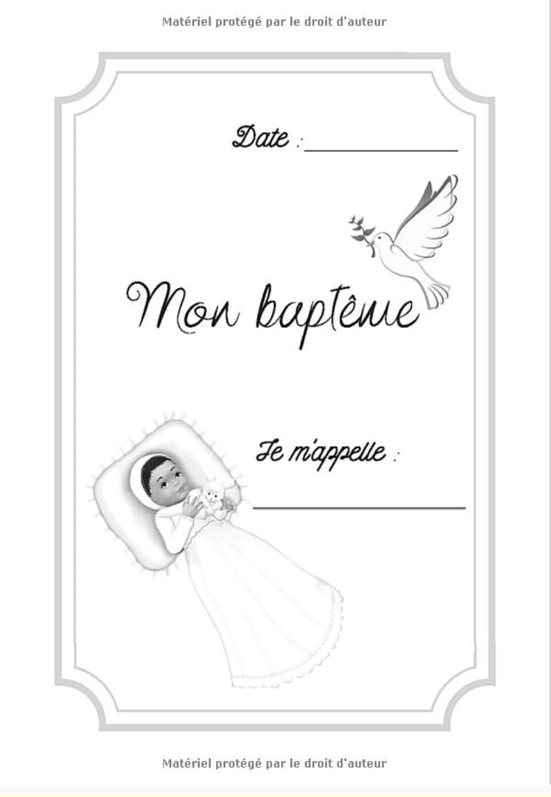 Livre d’or baptême - 80 pages - 18 x 25 cm - Fabriqué en France
