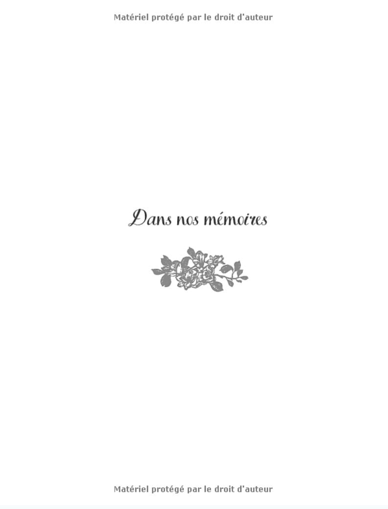 LIVRE DU SOUVENIR - CONDOLÉANCES : Livre d'or pour funérailles - 100 pages format A4