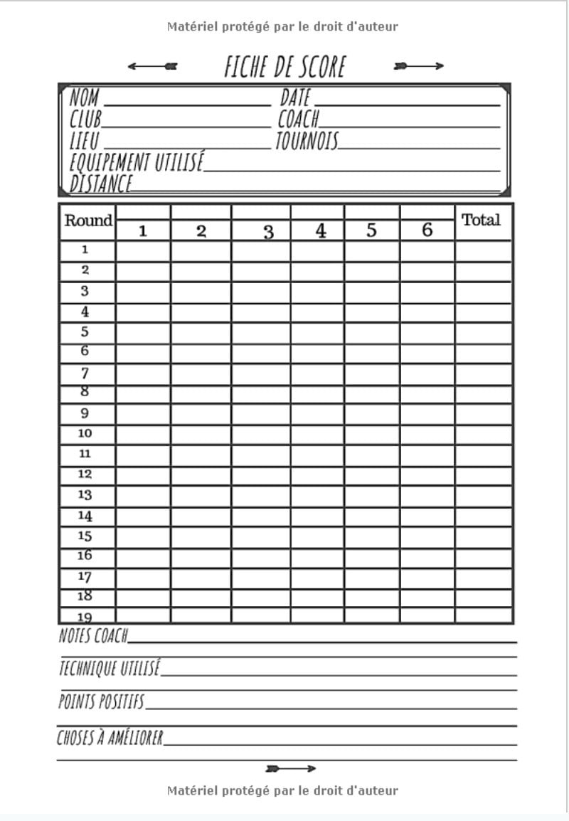 Carnet de Tir à l'arc pour Archer - Notez vos scores et entraînements - 100 pages - 18 x 25 cm
