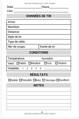 Carnet de tir : Journal d'entrainement du tir sur cible à remplir - 111 pages Format 15 x 22 cm