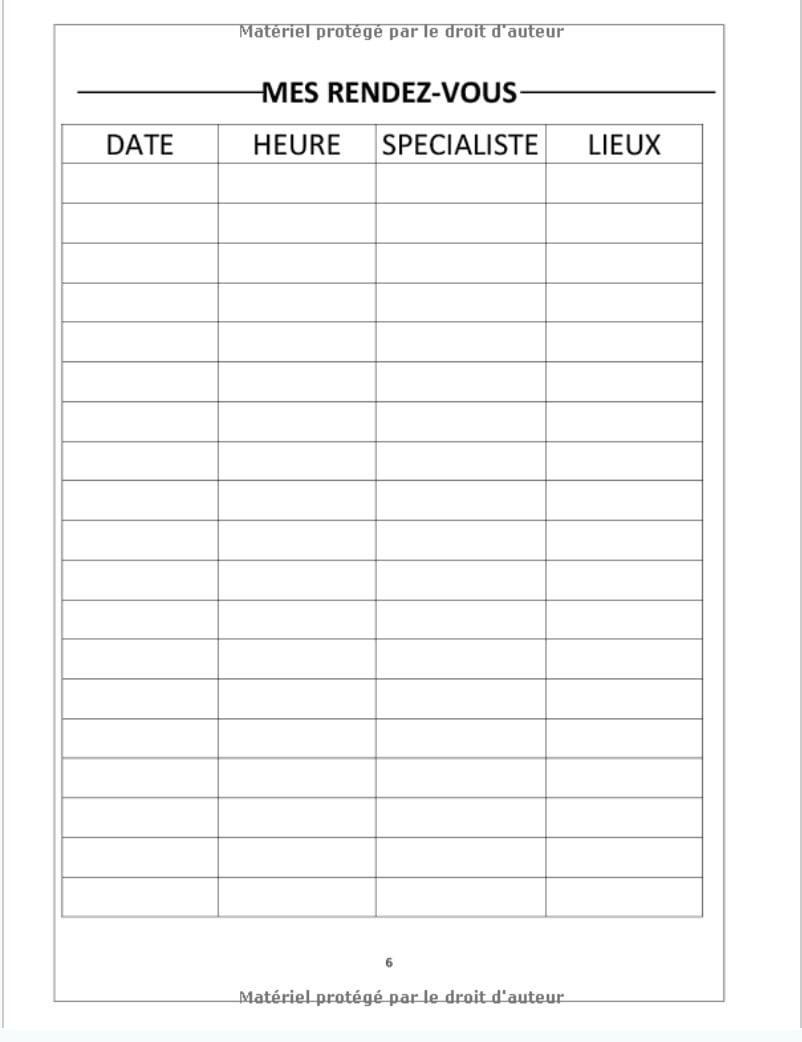 Cahier de suivi des douleurs - 199 pages Format A4