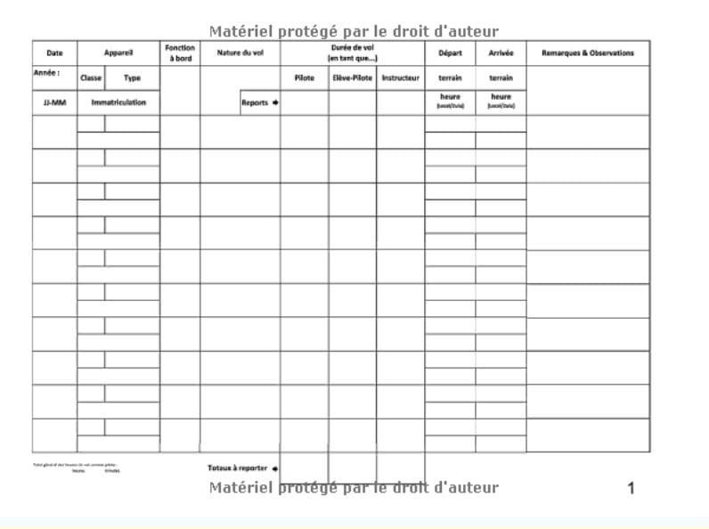 Carnet de Vol ULM l à remplir pour pilote d'ULM (Pilot Logbook) - 108 pages - Format 21 x 15,2 cm