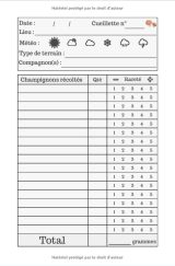 JOURNAL CUEILLETTE CHAMPIGNONS - 101 pages format 15 x 22 cm