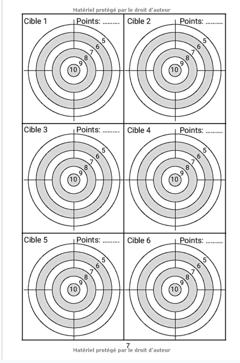Carnet de tir : Journal d'entrainement du tir sur cible à remplir - 111 pages Format 15 x 22 cm