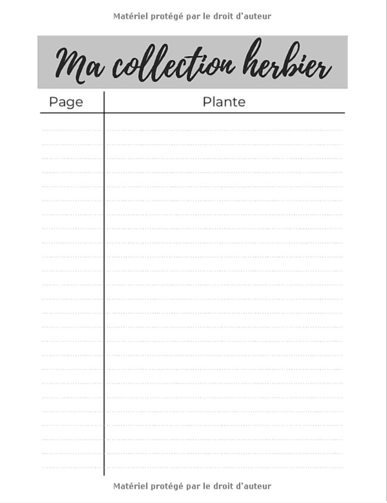 Carnet herbier adulte / enfant pour recueil feuilles, plantes et fleurs séchées - 105 pages Format a4
