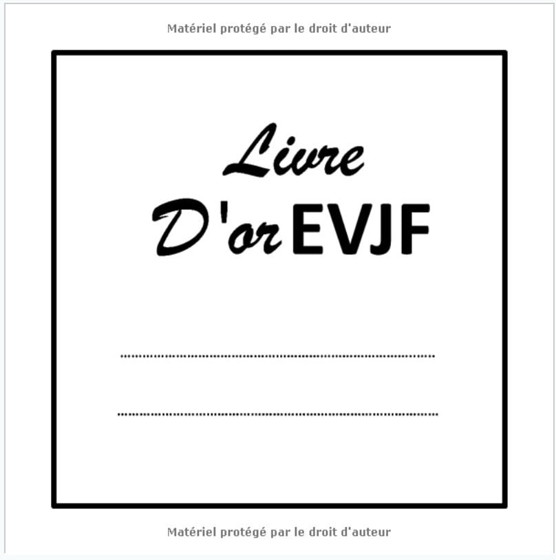 Livre d'or Enterrement de Vie de Jeune Fille - evjf - 70 pages Format 21,5 x 21,5 cm