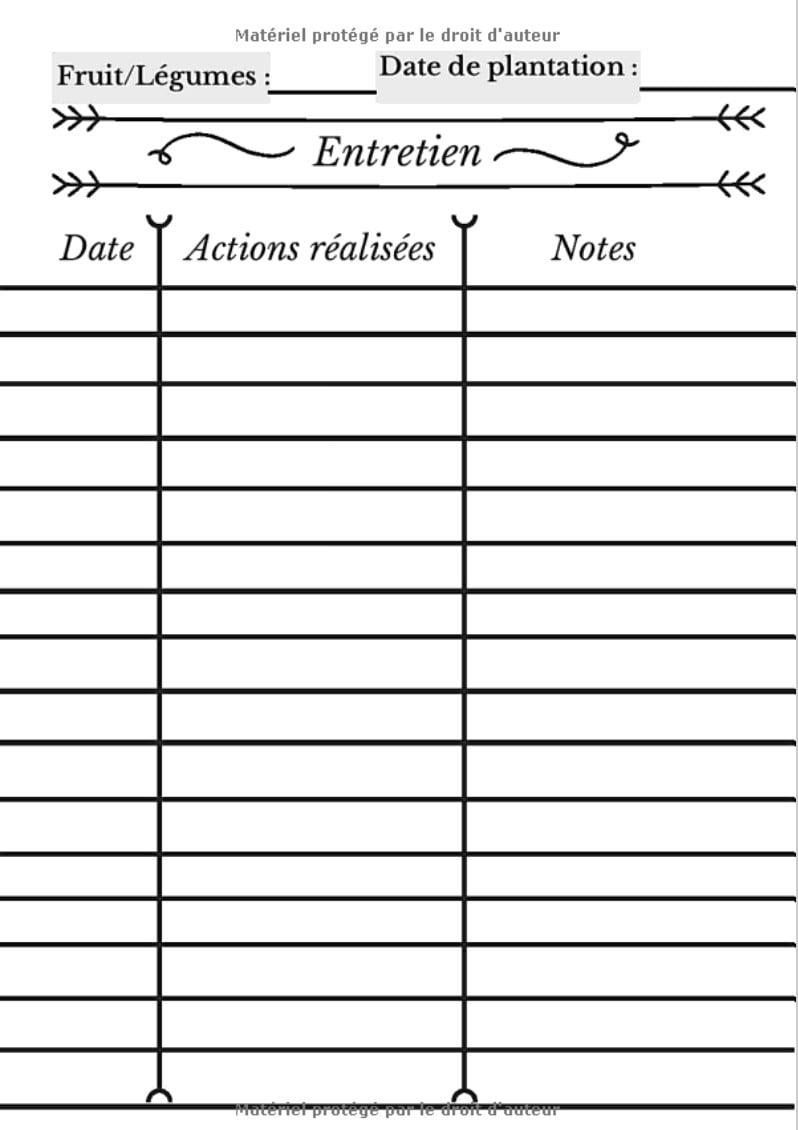 Carnet de jardinage avec suivi pour jardinier - 100 pages Format 18 x 25 cm