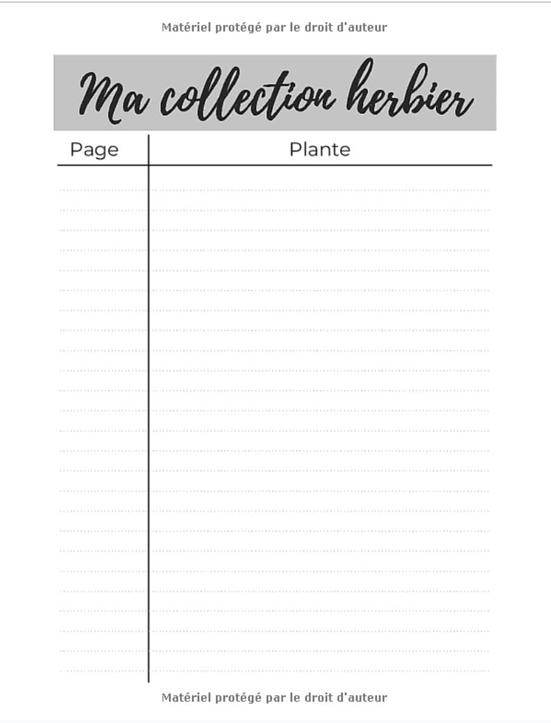 Herbier pour récolter et conserver vos feuilles, plantes et fleurs séchées - 105 pages Format A4