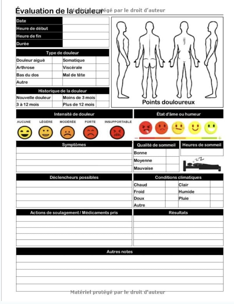 Journal Fibromyalgie : Cahier de suivi de douleur - 106 pages - Format A4