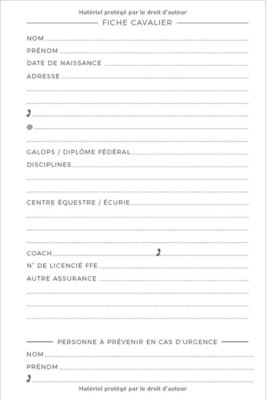 Journal de Bord de Cavalier : Carnet d'équitation à remplir - 120 pages format 15 x 22 cm