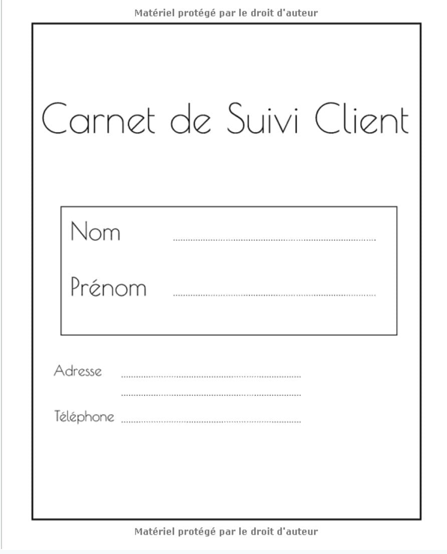 Carnet de suivi Clients : clientèle pour conseillère Beauté - 100 pages 19 x 23 cm