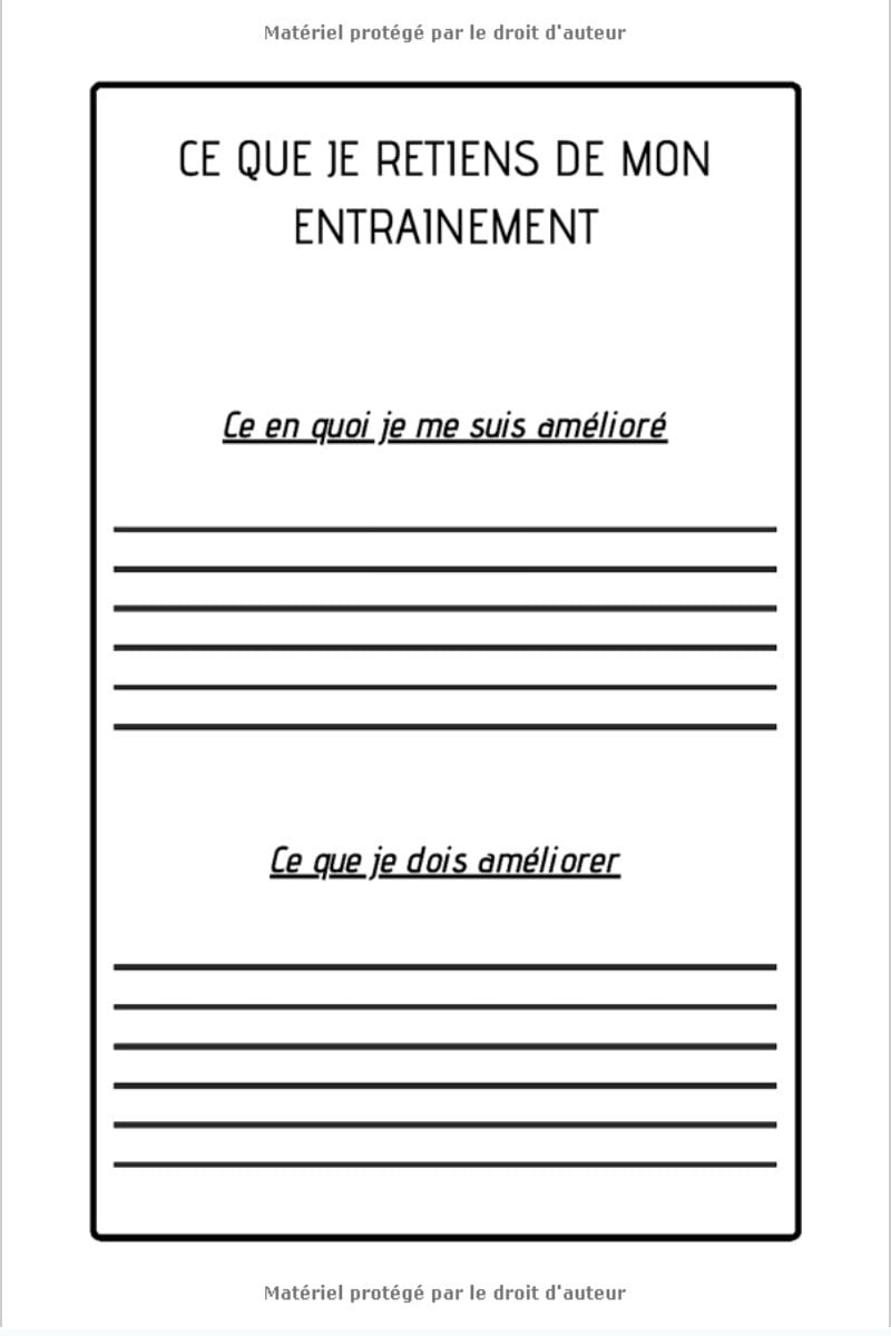 Gymnastique Carnet d'entrainement Gym - 101 pages Format 15 x 22 cm - Fabriqué en France
