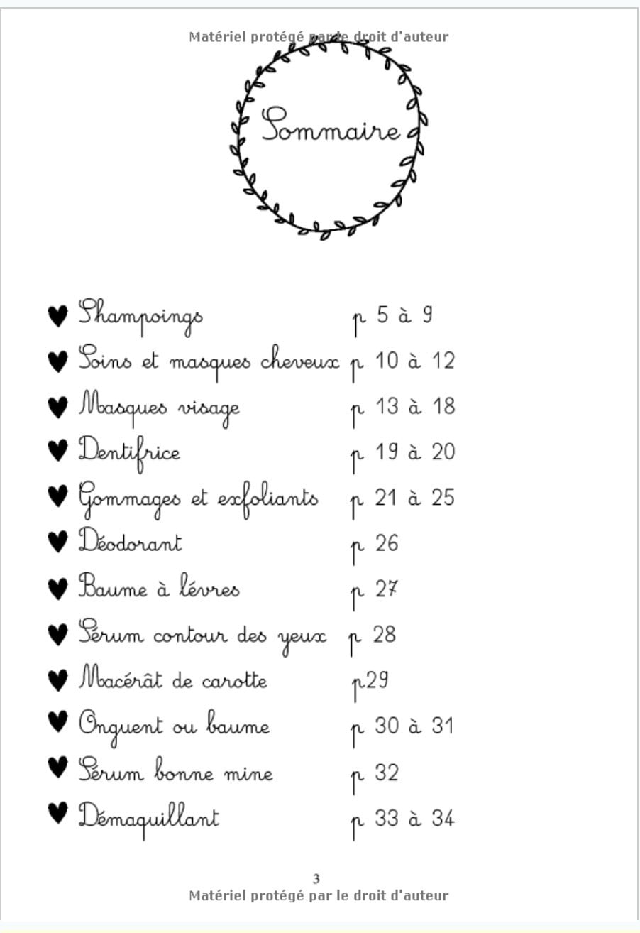 Fabriquer ses produits de beauté naturelles - 56 Recettes Naturelles : 102 pages Format 18 x 25 cm