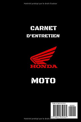 Carnet entretien Moto - 100 pages pré-remplie - Format 15 x 22 cm