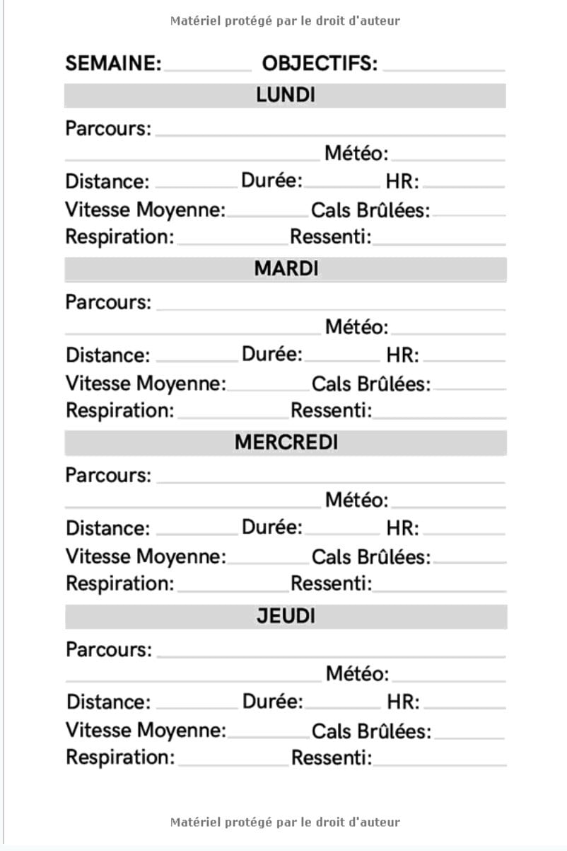 Carnet d'entraînement Running Jogging, Course à Pied, Marathon - 130 pages Format 15 x 22 Cm