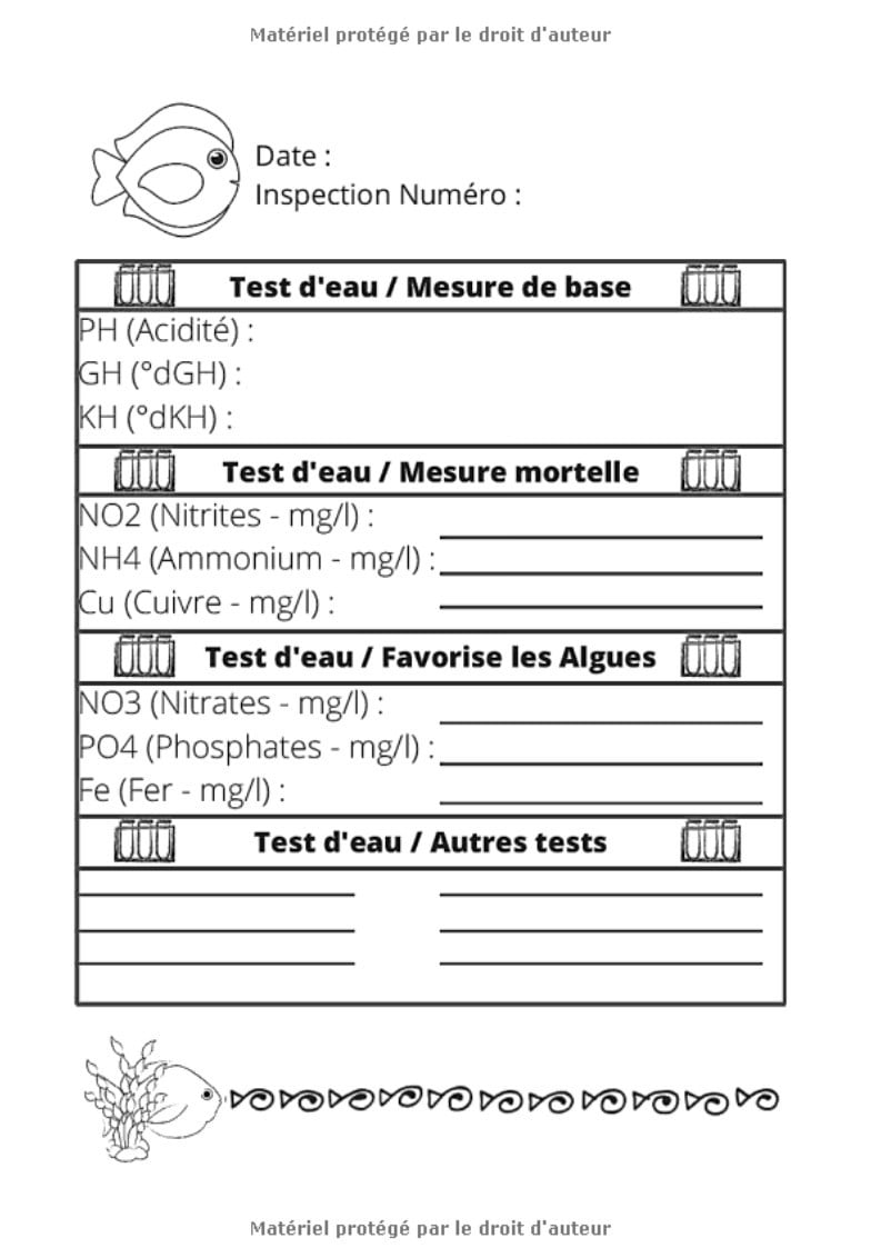 Carnet d'Entretien pour Aquarium : Suivi et maintenance de votre aquarium - 121 pages - 18 x 25 cm