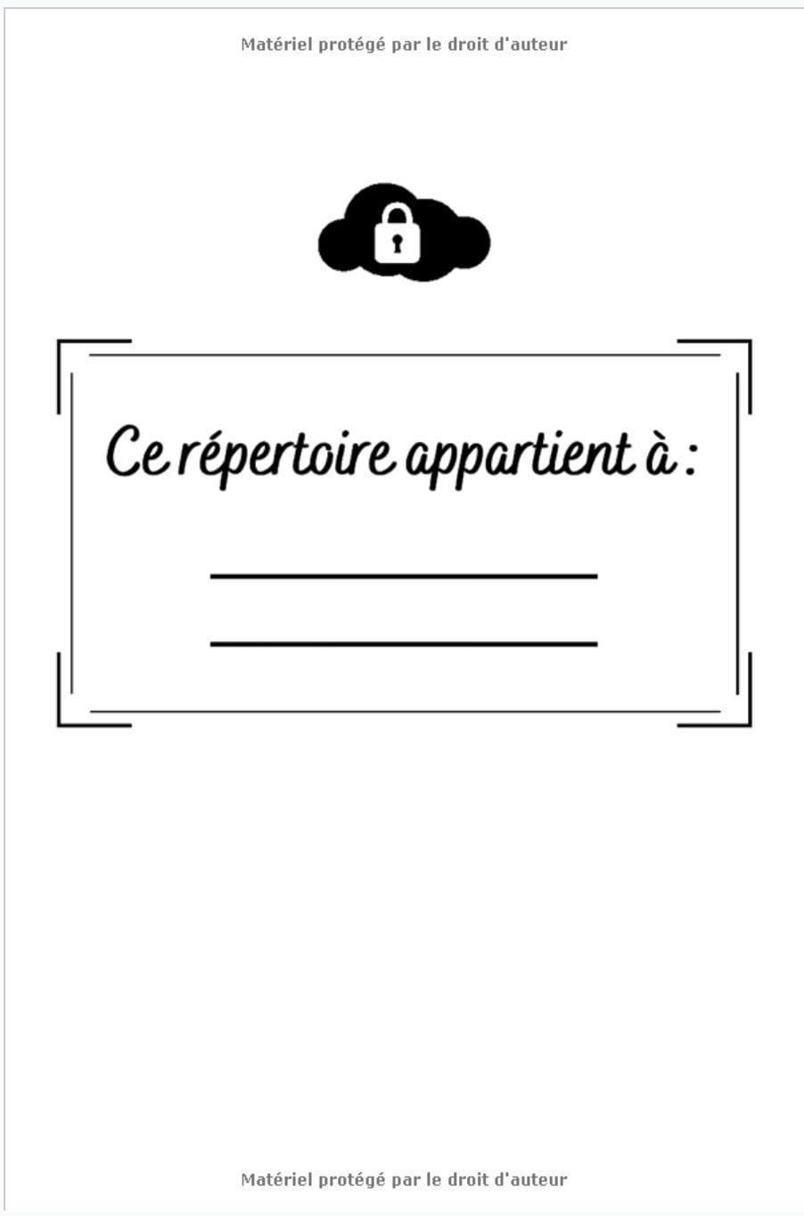 Répertoire de mots de passe : alphabétique - 105 pages Format 15 x 22 cm