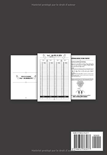 Cahier de score - Jeu de Quilles Finlandaises Molkky - 2 à 6 joueurs - 130 pages Format 18 x 25 cm