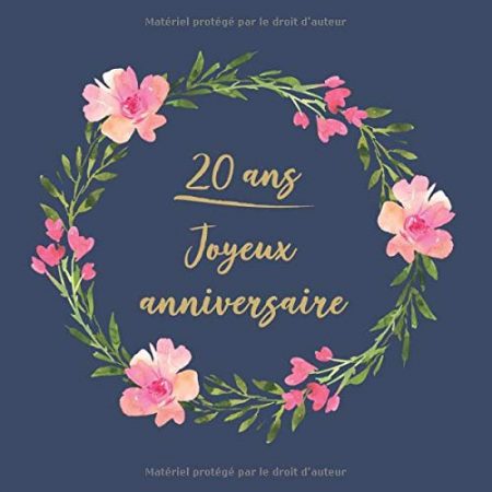 Livre d'or 20 ans Anniversaire - 110 pages - format 21 x 21 cm - Fabriqué en France