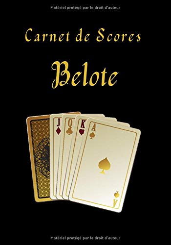 Carnet de Scores Belote avec tableaux à remplir – 100 pages format 18 x 25 cm