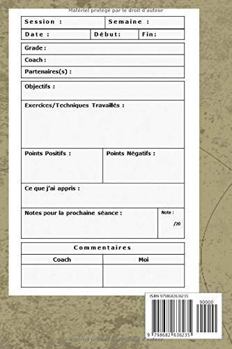 Carnet de Karaté suivi d’entraînements à remplir - 122 pages Format 15 x 22 cm