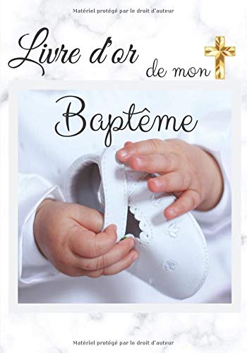 Livre d’or baptême - 80 pages - 18 x 25 cm - Fabriqué en France