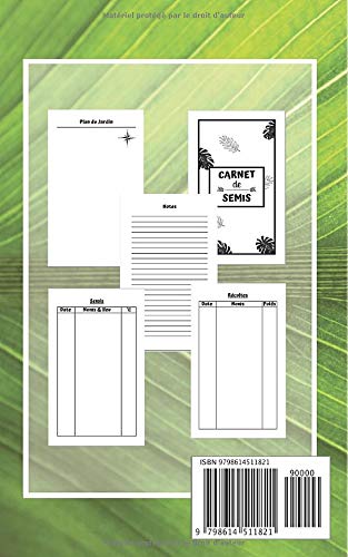 Carnet de Semis avec fiches pour potager et jardin - 112 pages - Format 12 x 20 cm