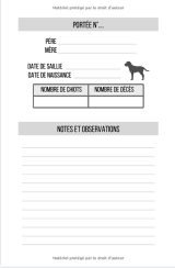 Registre des naissances pour éleveur - Elevage canin - 161 pages Format 15 x 22 cm - Fabriqué en France