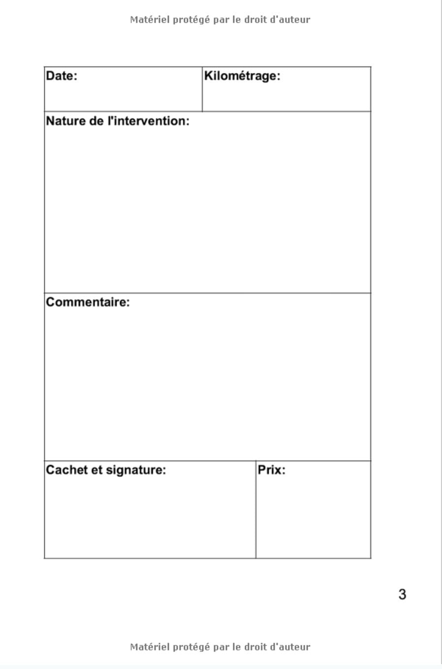 Carnet d'entretien moto avec pages préfabriquées - 100 pages Format 15 x 22 cm