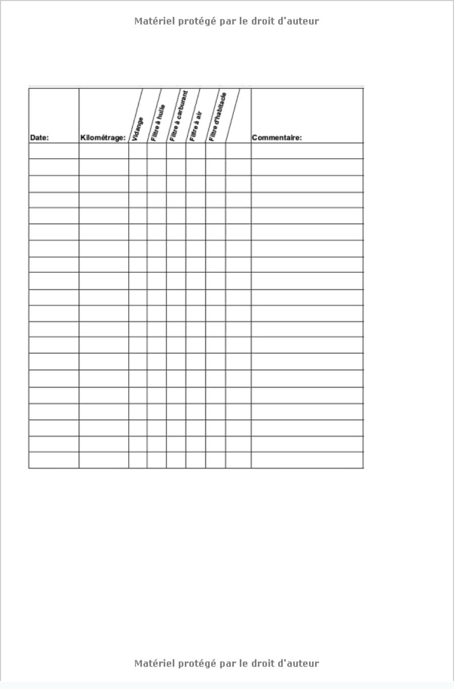 Carnet d'entretien voiture auto - 100 pages préfabriquées - 15 x 22 cm