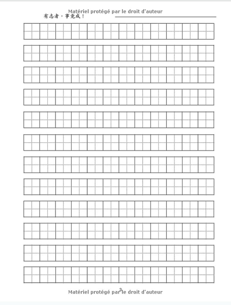 Cahier d’Exercice pour Écriture Chinoise - 110 pages Format A4