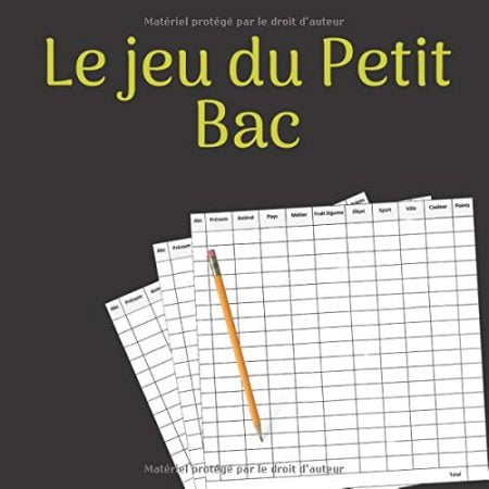 Jeu Du Petit Bac : Carnet de grilles - 100 feuilles de score - 100 pages Format 21,5 x 21,5 cm