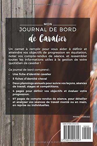 Journal de Bord de Cavalier : Carnet d'équitation à remplir - 120 pages format 15 x 22 cm