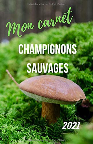 Carnet Champignons sauvages 2021 - Mycologues avec Fiches techniques (14 cm x 21.6 cm) 50 pages