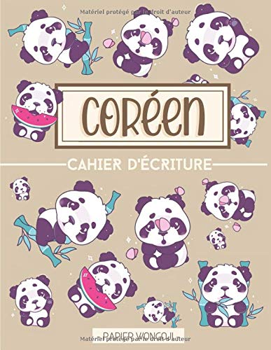 Cahier d'Ecriture Coréen avec papier quadrillé Hangeul (Wongoji) - 112 pages - Format A4 - Made in France