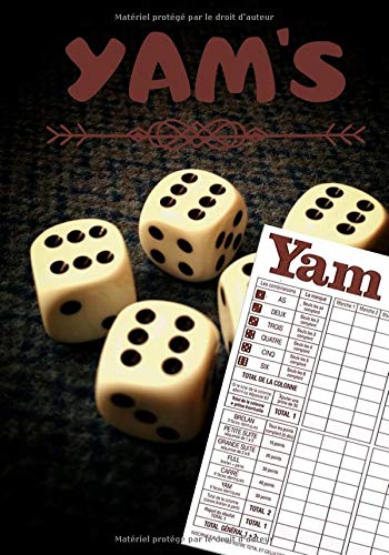 YAM'S Grille de score à compléter - Carnet de score pour jeux familial - 100 pages Format 18 x 25 cm