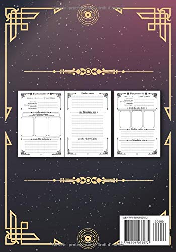 Journal de tirages Tarot : Carnet de suivi à remplir pour analyser vos prédictions avec les cartes - 115 pages Format 18 x 25 cm