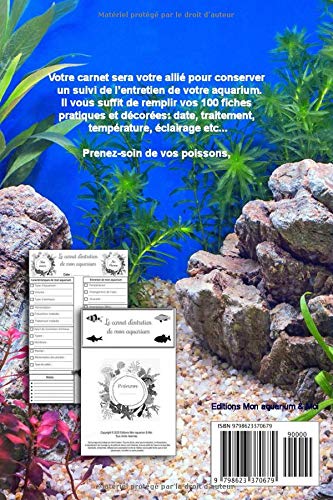 L'aquarium à la maison : Entretien de votre aquarium - 100 fiches décorées et faciles à remplir - 16 x 24 cm