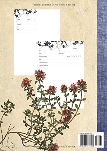 Herbier : Cahier à compléter feuilles et fleurs séchées - 110 pages format A4