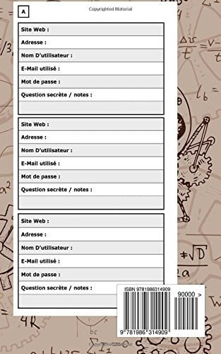 Carnet de Mots de Passe Alphabétique - Format A5 - 98 Pages