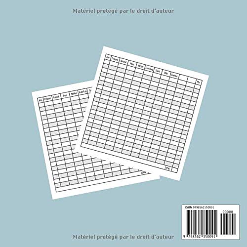 Baccalauréat LE JEU : Carnet de grilles avec Thèmes - 100 feuilles de score à remplir - Format 21,5 x 21,5 cm