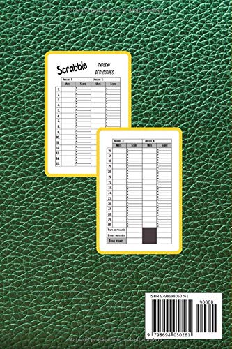 Scrabble Carnet de Score : Livret avec tableaux à remplir - 120 pages - Format 15 x 22 cm