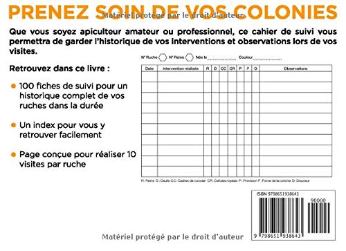 Cahier De Suivi Des Ruches pour apiculteur : 100 Fiches - Format 20 x 15 cm