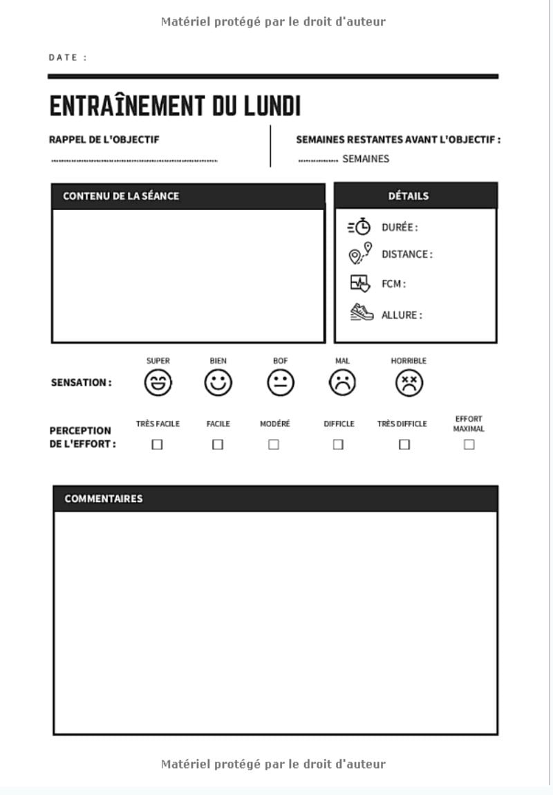 Carnet de Trail Running - 127 pages Format 18 x 25 cm - Fabriqué en France