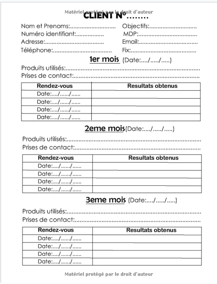 Carnet de suivi clients: conseillère beauté, esthéticienne, coiffeuse - 160 pages Format A4